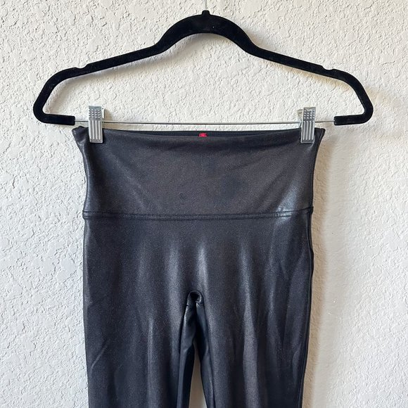 SPANX Black Faux Leather Leggings M - Picture 4 of 10